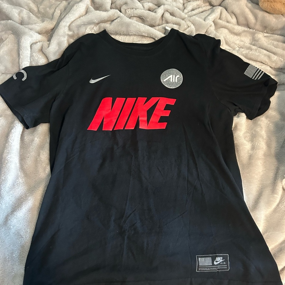 Nike Black Tee with Red and White Accents